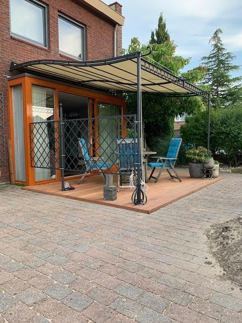 veranda pergola luifel zonwering 370x370, Tuin en Terras, Ophalen, Gebruikt, Veranda