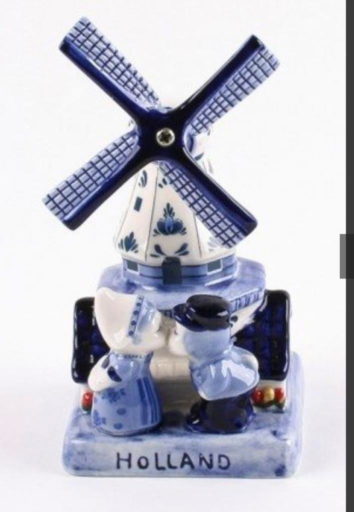 Delfts Blauw Windmolen met Kussend Stel – Souvenir Holland, Ophalen of Verzenden, Nieuw