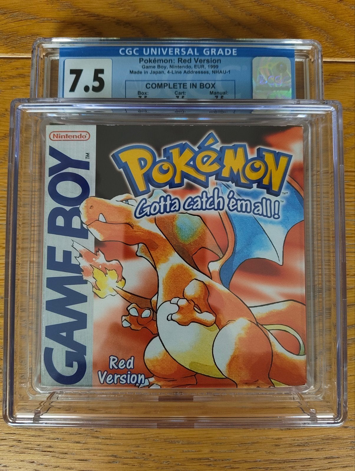 Pokémon Red Version PAL/EUR CIB CGC 7,5, Spelcomputers en Games, Games | Nintendo Game Boy, 1 speler, Ophalen of Verzenden, Zo goed als nieuw