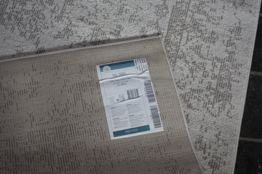 Vloerkleed Yarah Creme 133 x 200 cm. vintage, 100 tot 150 cm, Ophalen of Verzenden, Crème, Rechthoekig