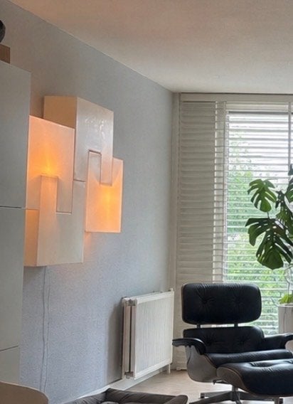 Prachtige puzzel wandlamp - 100x150x20cm, Ophalen, Kunststof, Gebruikt, Dimbaar