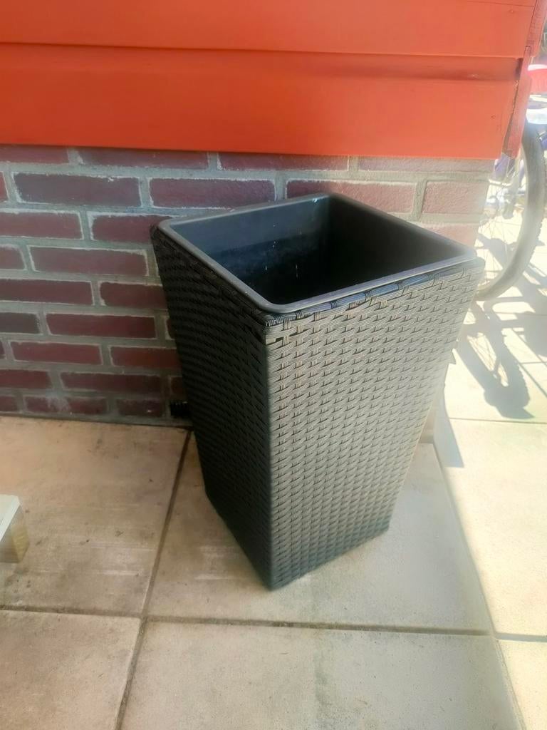 Antraciet plantenbak/bloembak 30x30x50 cm met binnenbak, Tuin en Terras, Bloembakken en Plantenbakken, Ophalen of Verzenden