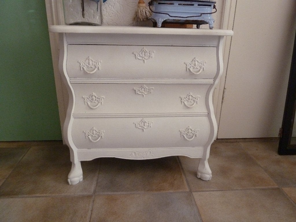 witte brocante ladekastje, Ophalen, Gebruikt, 50 tot 100 cm, 3 of 4 laden