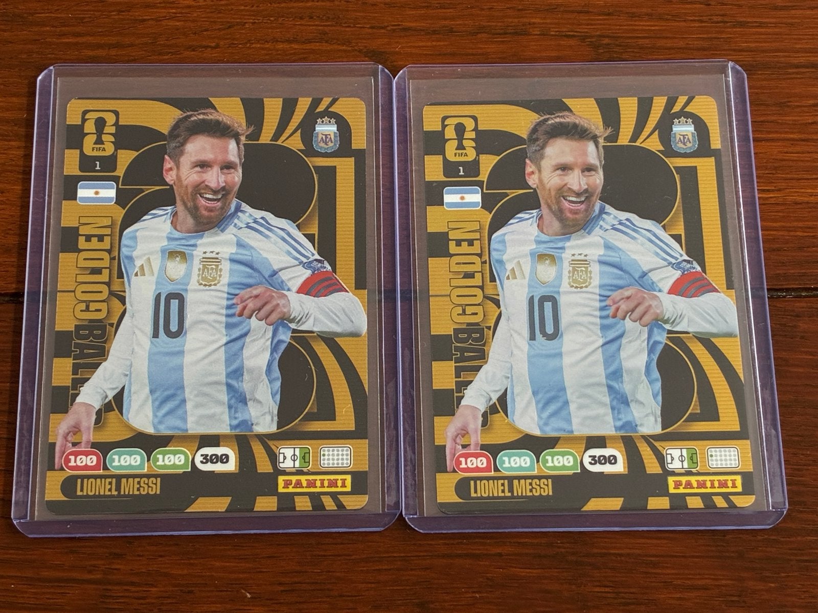 Messi Golden Baller Panini Adrenalyn XL FIFA WC 2026 (2x), Ophalen of Verzenden, Zo goed als nieuw, Buitenlandse clubs, Spelerskaart