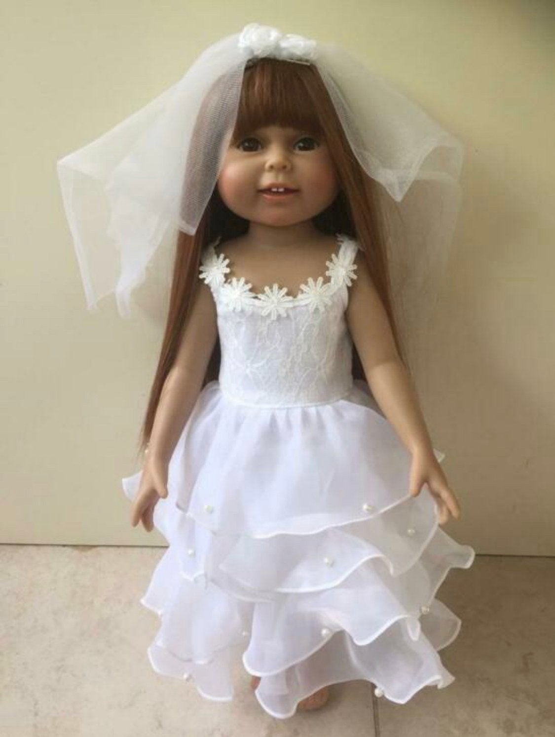 American girl 18" trouwjurk wit pop kleding jurk Zonder pop., Ophalen of Verzenden, Nieuw, Kleertjes, Levensecht of Reborn