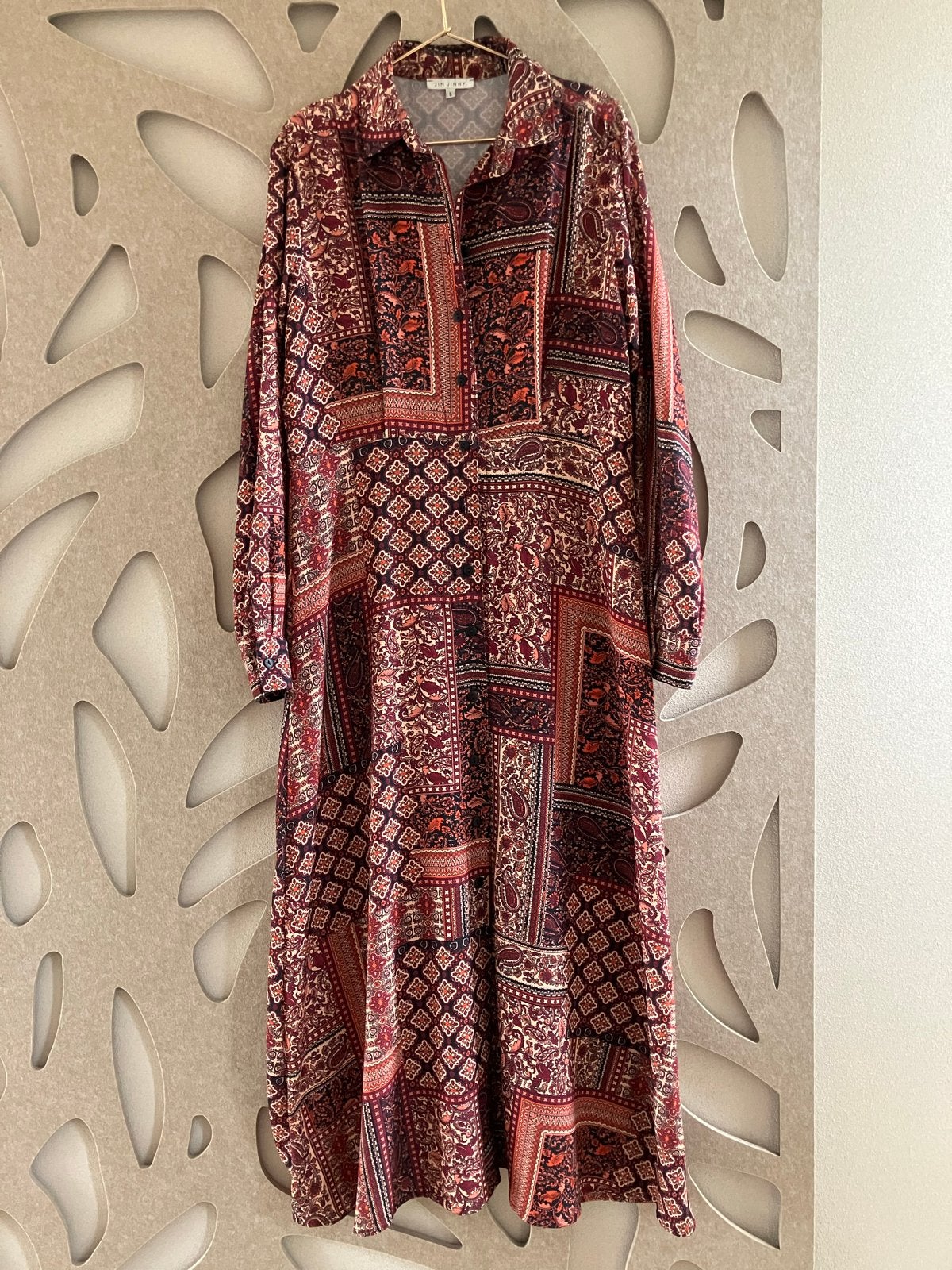 Jin Jinny Maxi Jurk met Paisley Print - Maat L, Kleding | Dames, Jurken, Maat 42/44 (L), Ophalen of Verzenden, Zo goed als nieuw