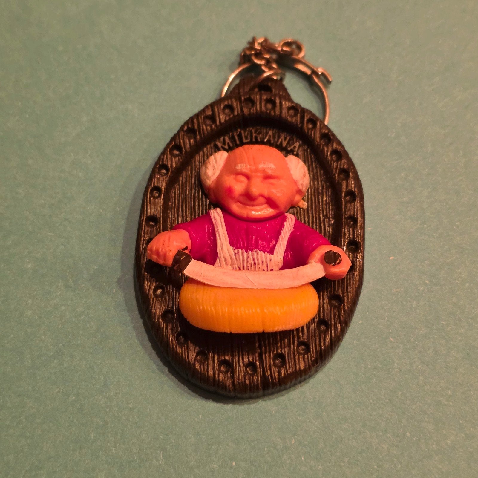 Vintage Milkana kaassnijder sleutelhanger 1969 – reclame, Ophalen of Verzenden, Gebruikt, Merk