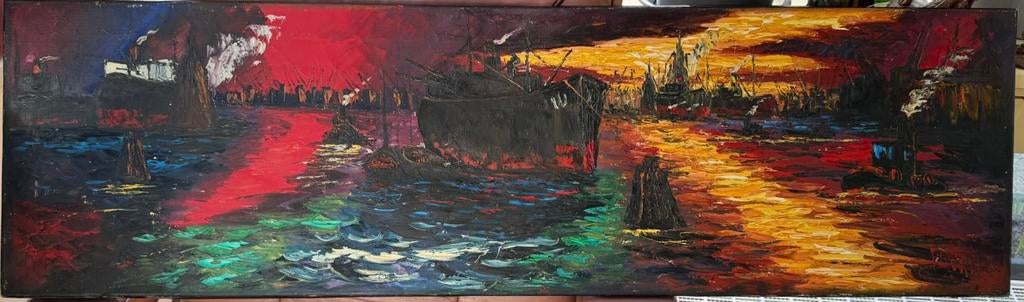 Scheepvaart, Antiek en Kunst, Kunst | Schilderijen | Klassiek, Ophalen of Verzenden