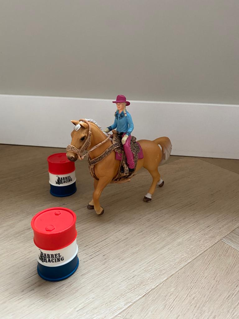 Schleich Barrel race cowgirl 41417, Ophalen of Verzenden, Zo goed als nieuw