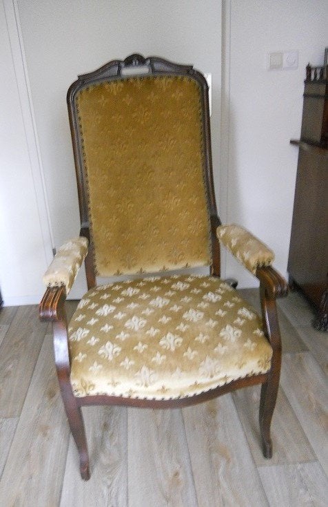 STOEL, Ophalen, Hout, Gebruikt, Blauw