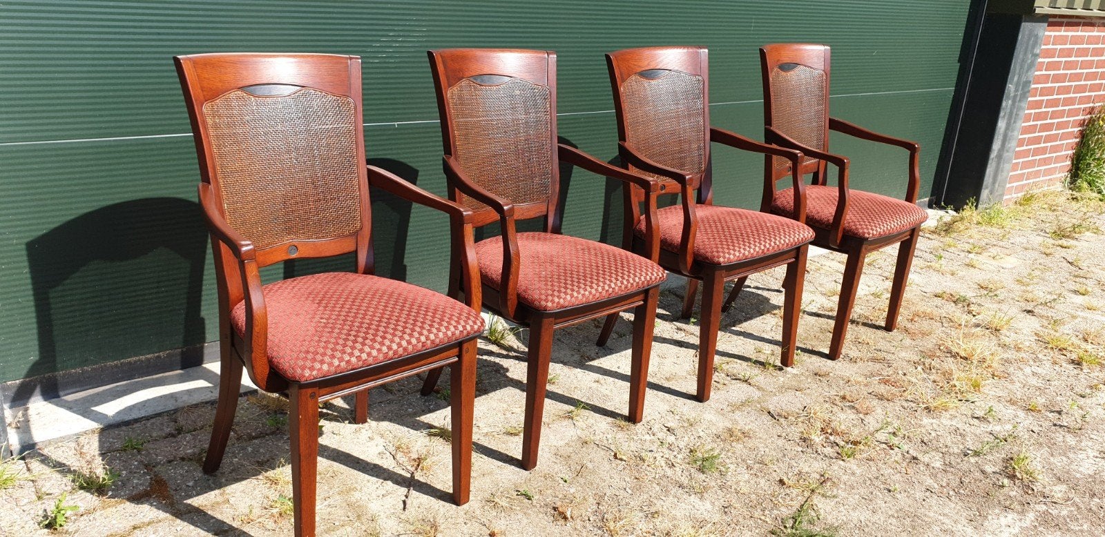Set van 4 Kersenhouten Jugendstil Eetkamer Armstoelen, Ophalen