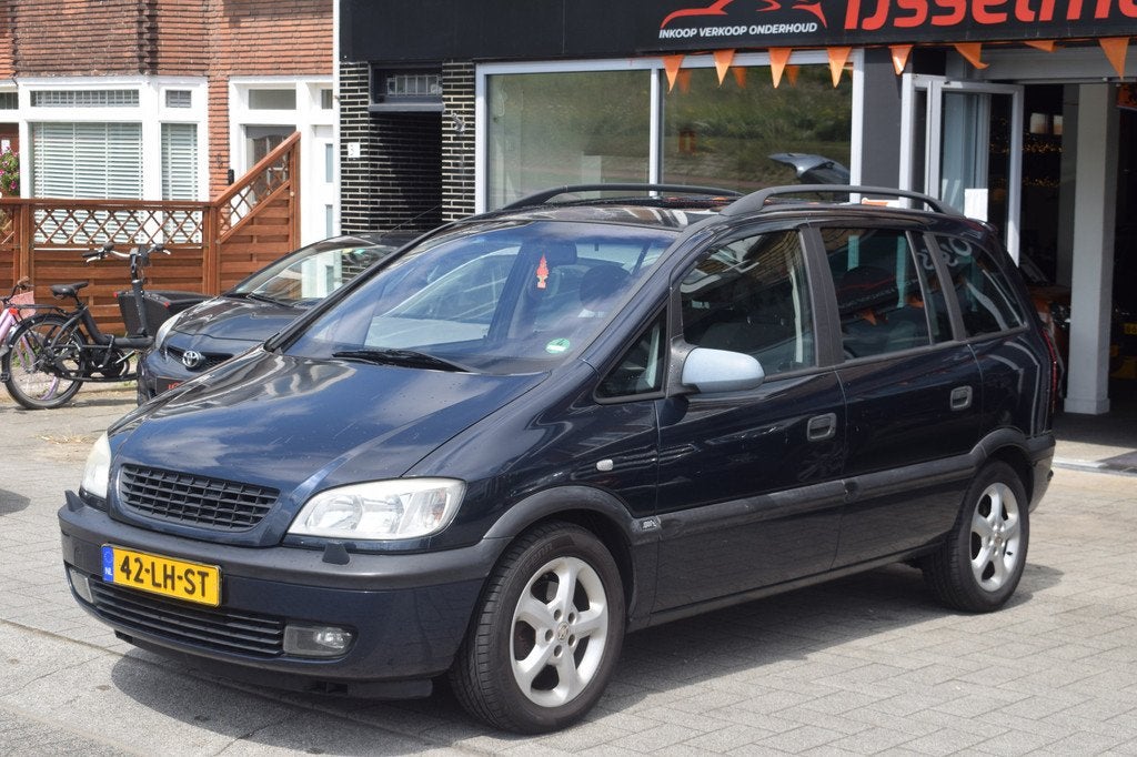 Opel Zafira 2.2-16V Elegance Automaat INRUILAUTO MEENEEM PRI, Auto's, Opel, Stof, Gebruikt, 4 cilinders, Blauw