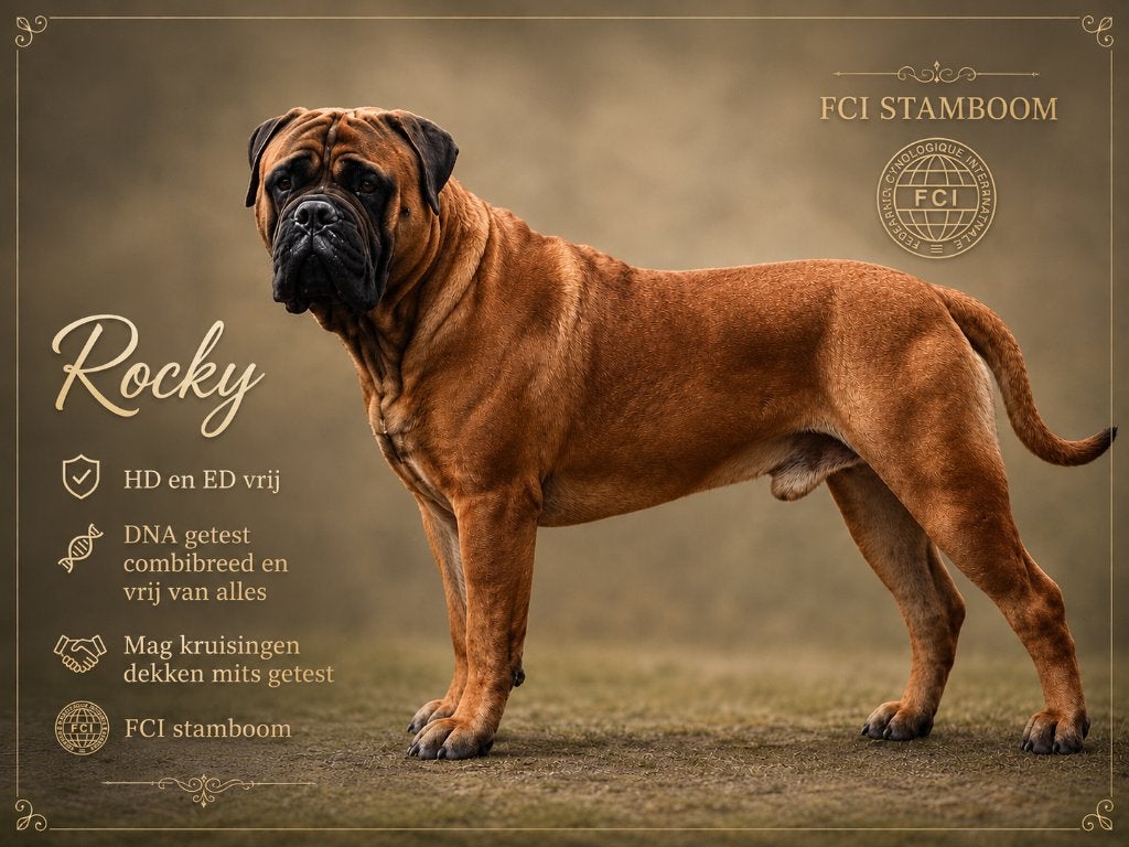 Bullmastiff Dekreu bull mastiff, Reu, CDV (hondenziekte), 1 tot 2 jaar, Bulldog