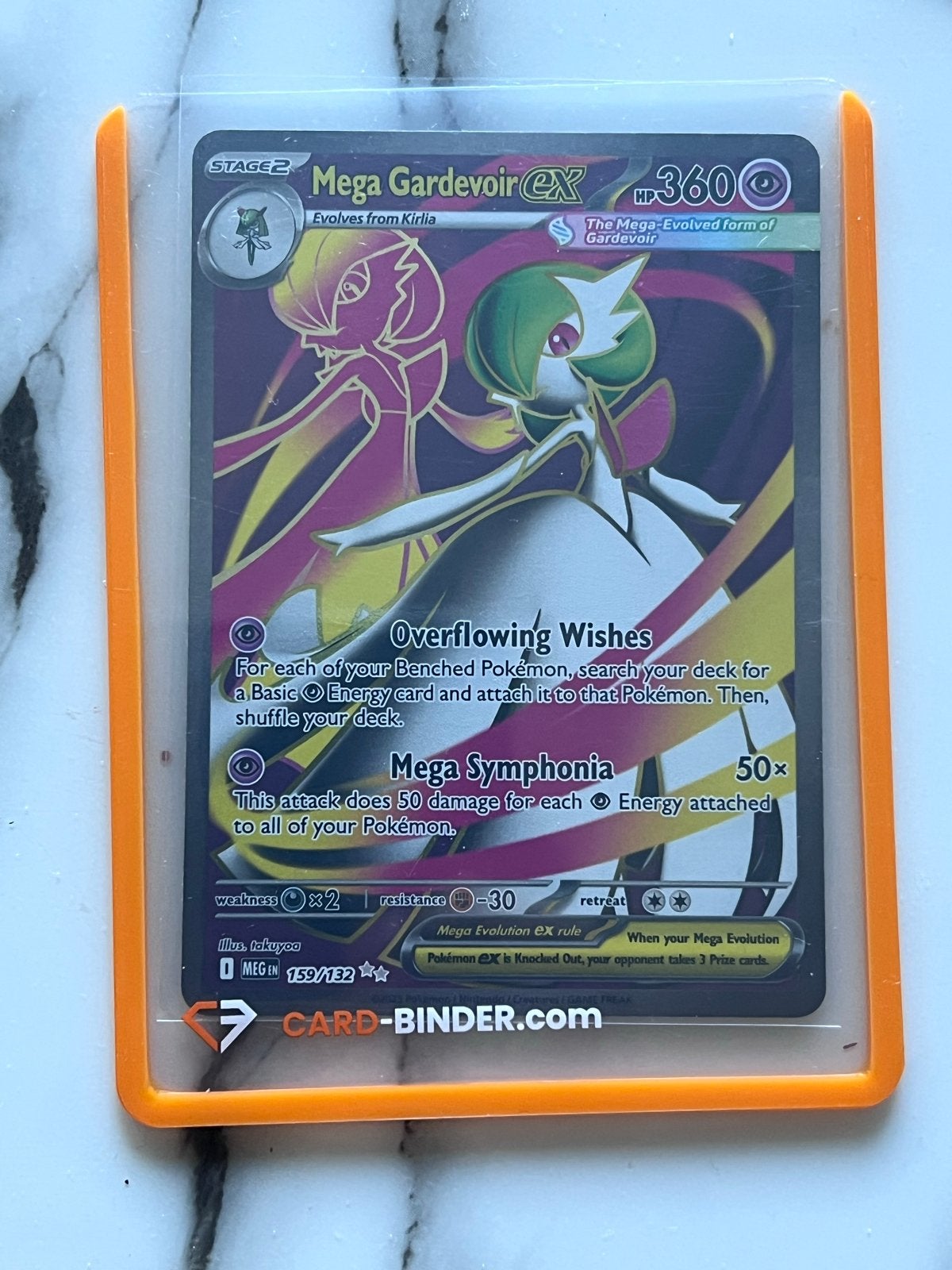 Mega Gardevoir EX 159/132 Full Art Pokémon Kaart, Hobby en Vrije tijd, Ophalen of Verzenden, Zo goed als nieuw, Losse kaart