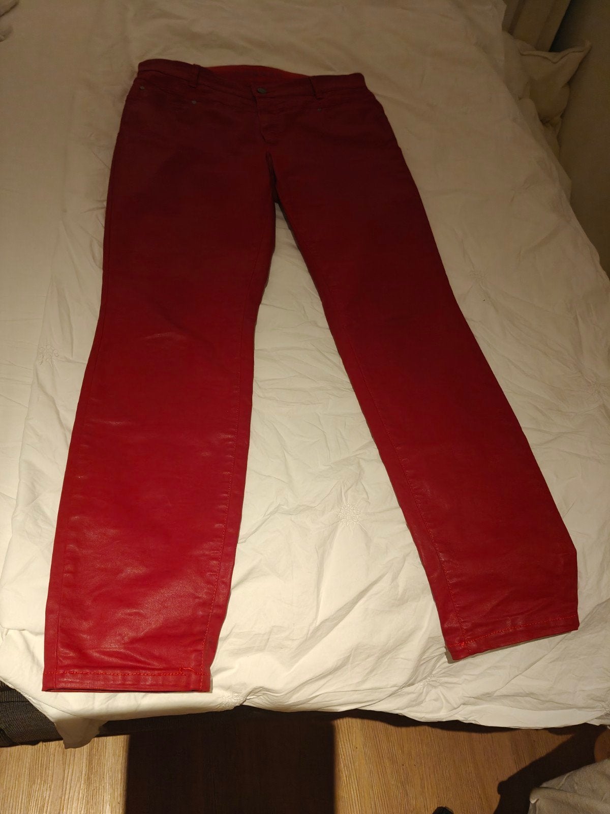 Rosner Broek Rood Lederlook Maat 40/42 Lengte 32, Ophalen of Verzenden