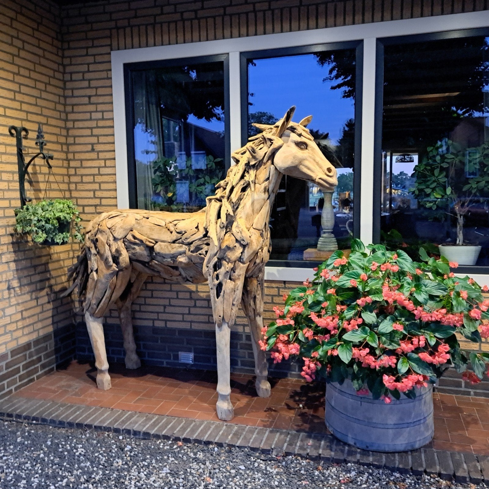 Uniek Houten Paard Beeld - Handgemaakt, Ophalen of Verzenden