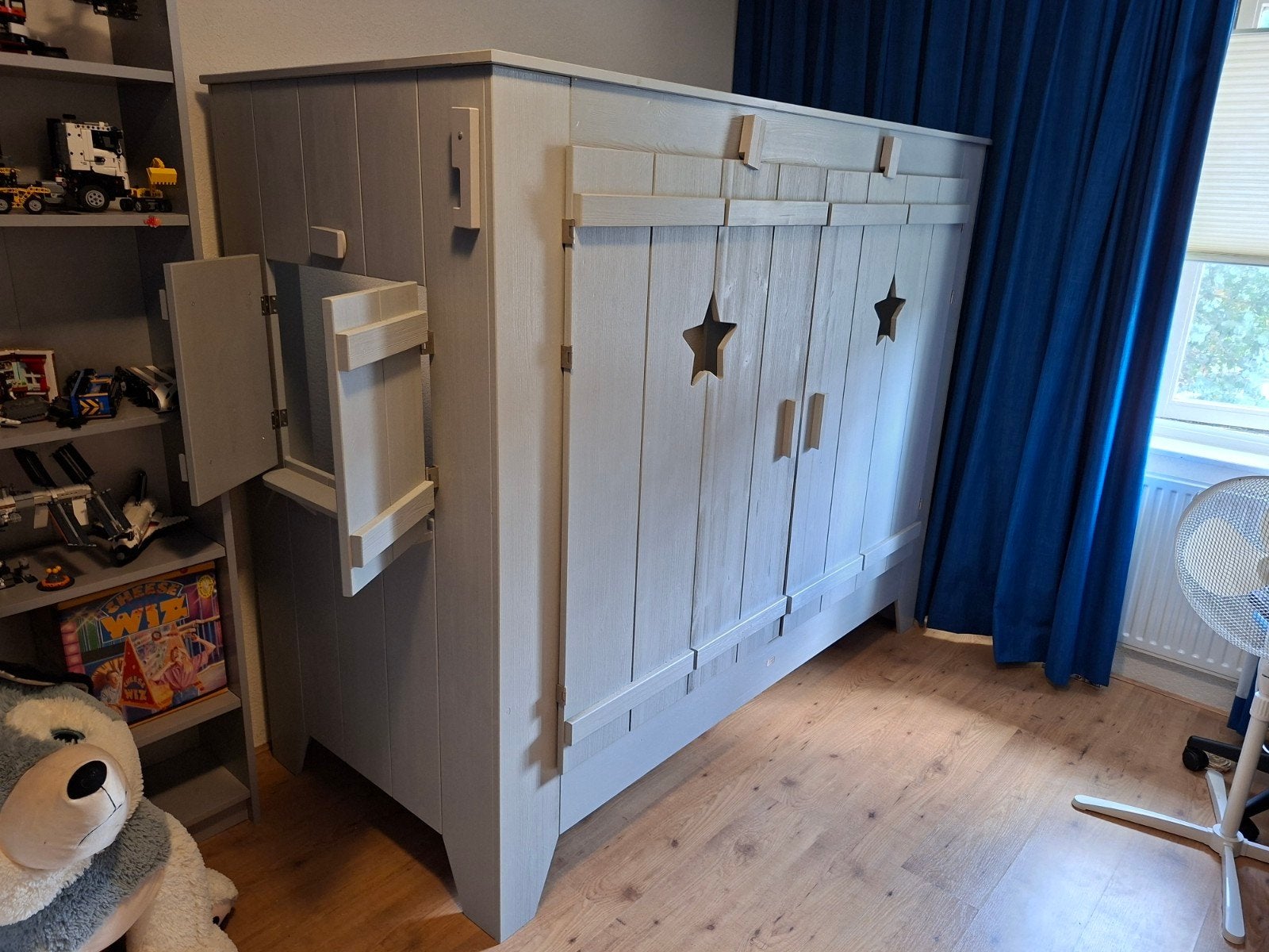 STOER Bedstee bed 90x200 grijs, Kinderen en Baby's, Ophalen, 180 cm of meer, 85 tot 100 cm