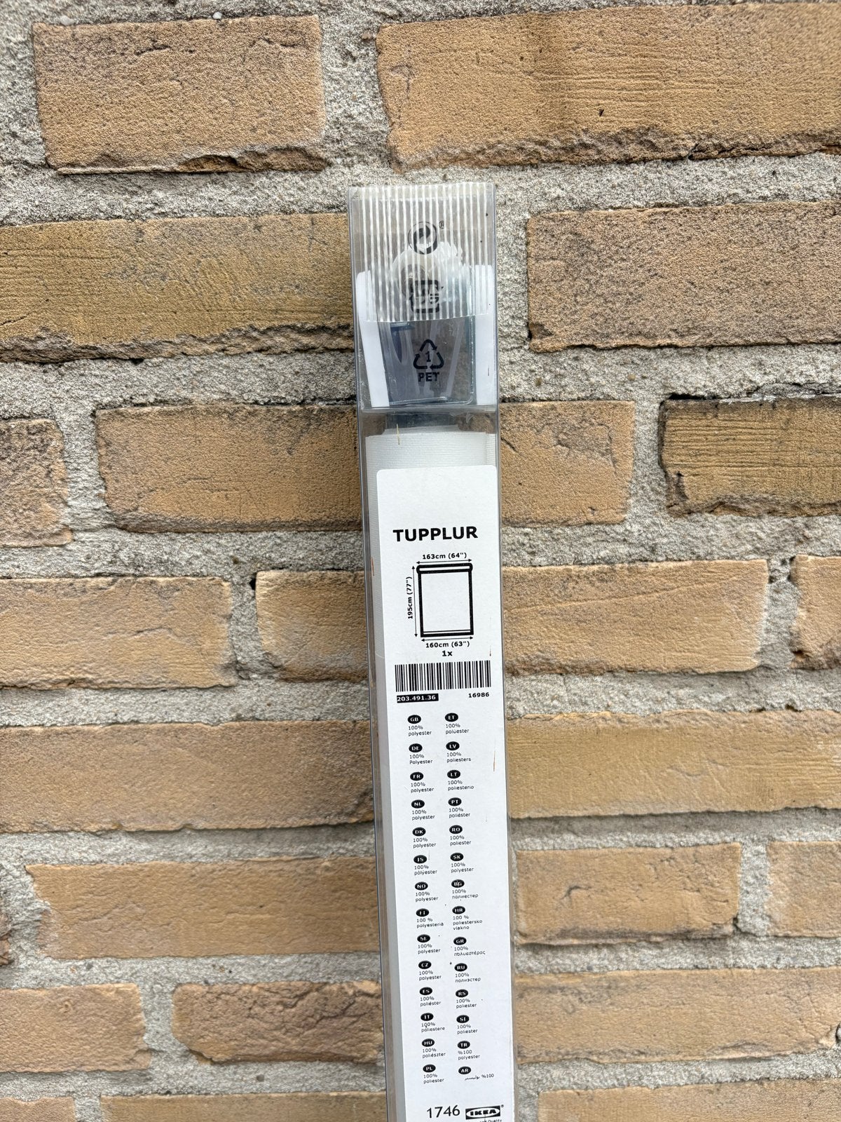 IKEA TUPPLUR Rolgordijn 160x195 cm, Ophalen, Verduisterend, Nieuw, Rolgordijn