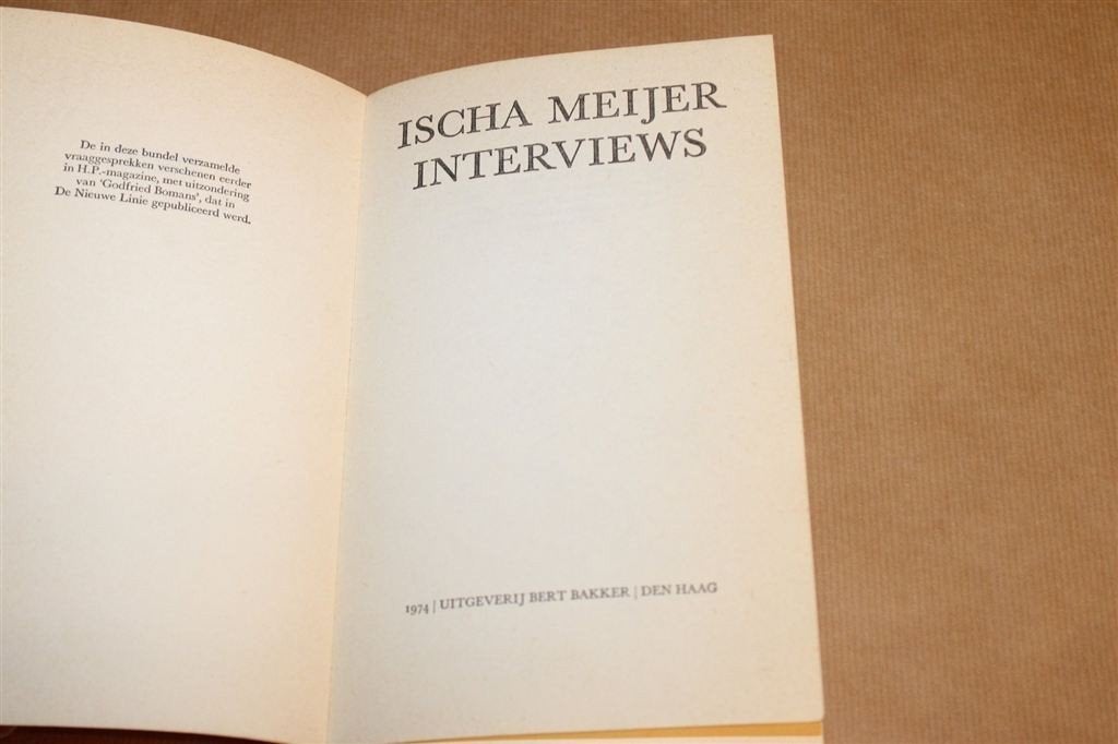 Interviews — Ischa Meijer, met Bomans, van Ulsen e.a., Ophalen of Verzenden, Gelezen