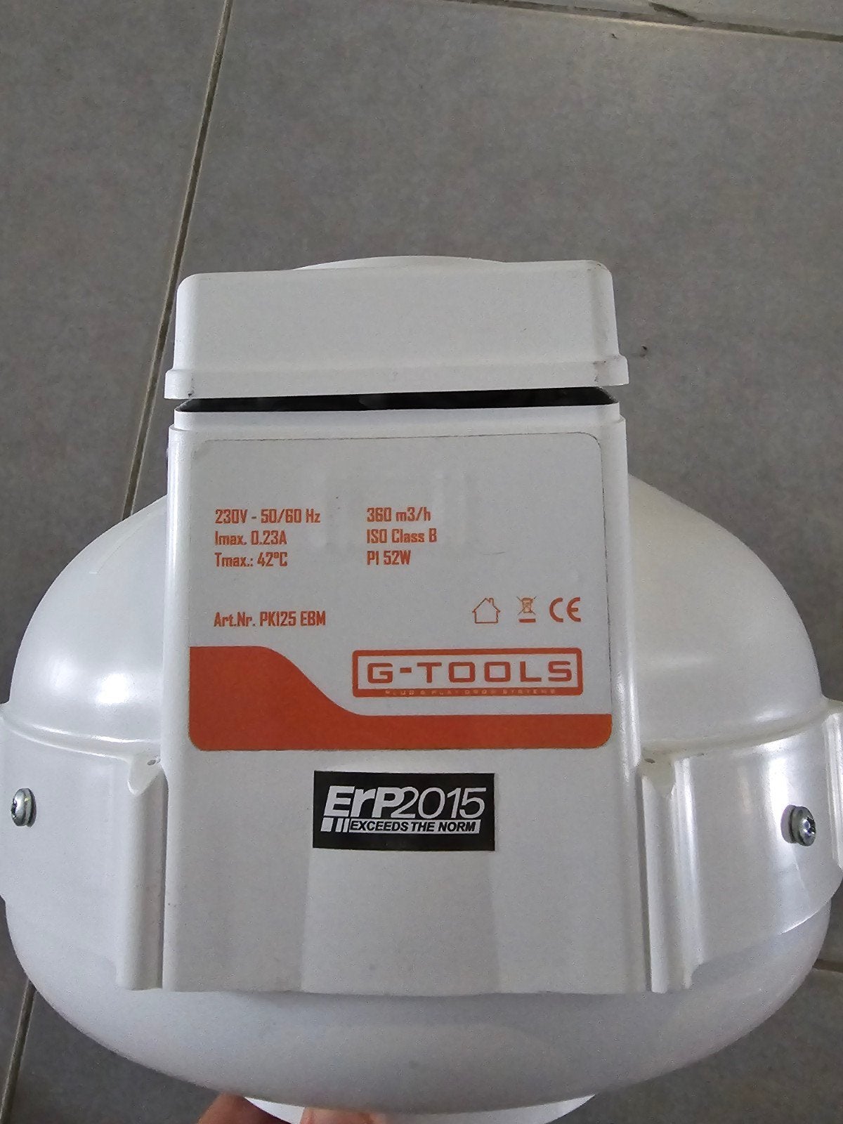 Afzuigventilator 360 m³/u - G-TOOLS SuperSilent, Ophalen of Verzenden, Zo goed als nieuw, Afzuiger