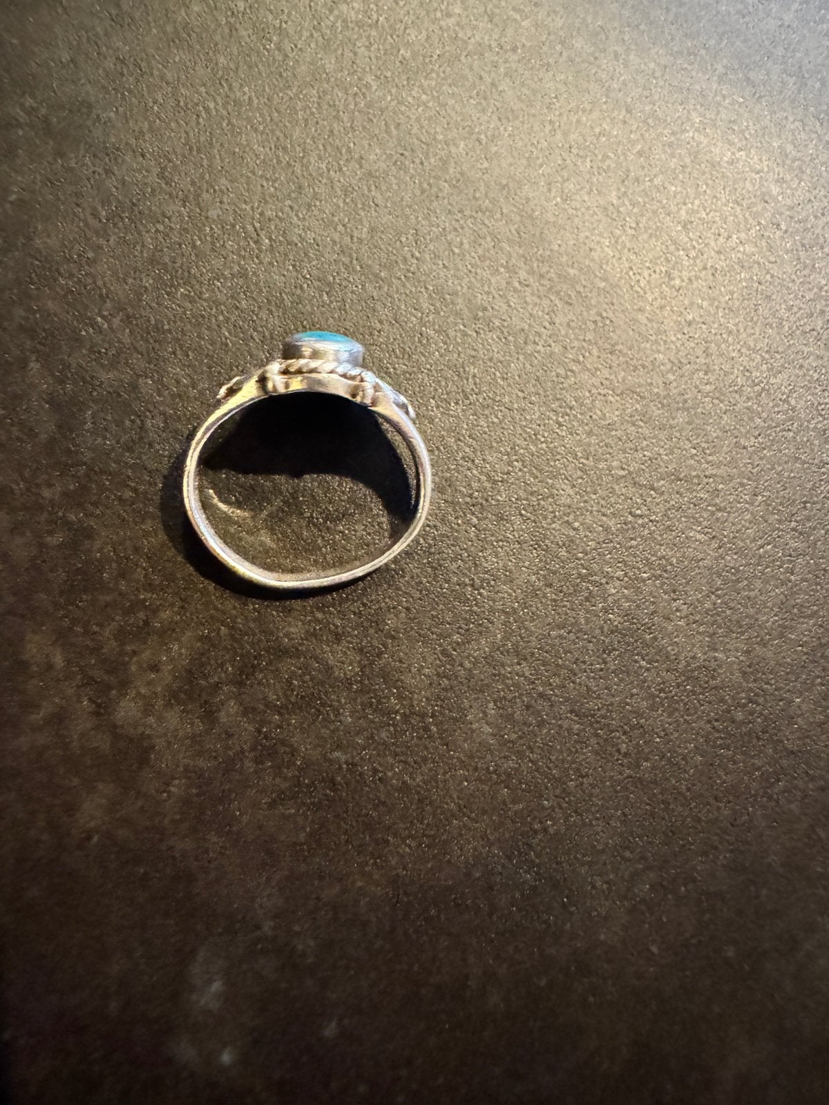 Zilveren ring met turkoois steen, Gebruikt, Ophalen of Verzenden, 17 tot 18, Dame of Heer