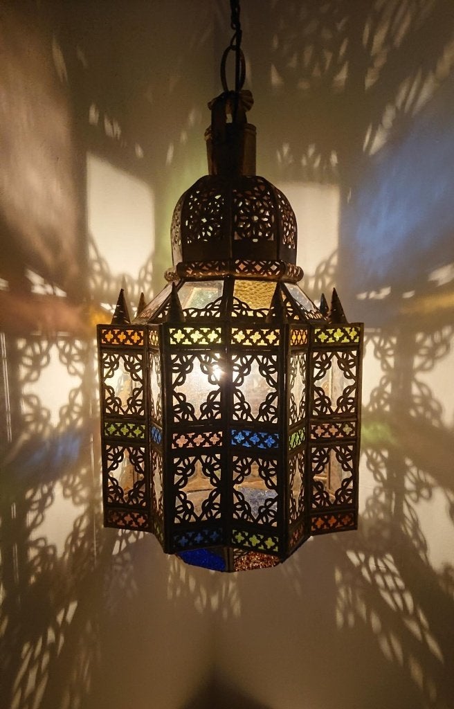 Verschillende hanglamp kroonluchter, Ophalen of Verzenden, Zo goed als nieuw, Glas, Oosters Arabisch Filligrain 1001nacht