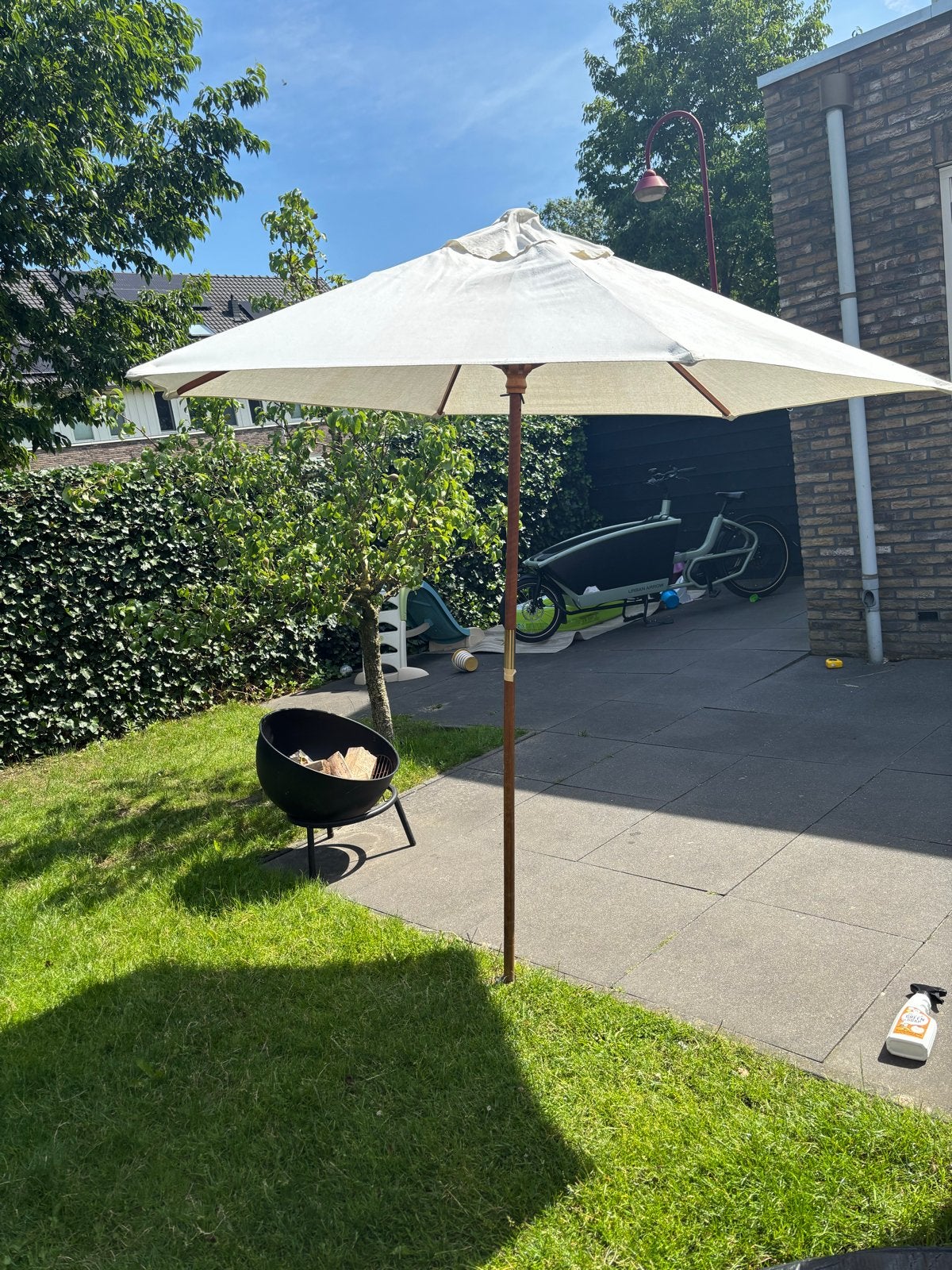 Parasol - Gebruikt maar in goede staat, Stokparasol, Verstelbaar, Gebruikt, 2 tot 3 meter