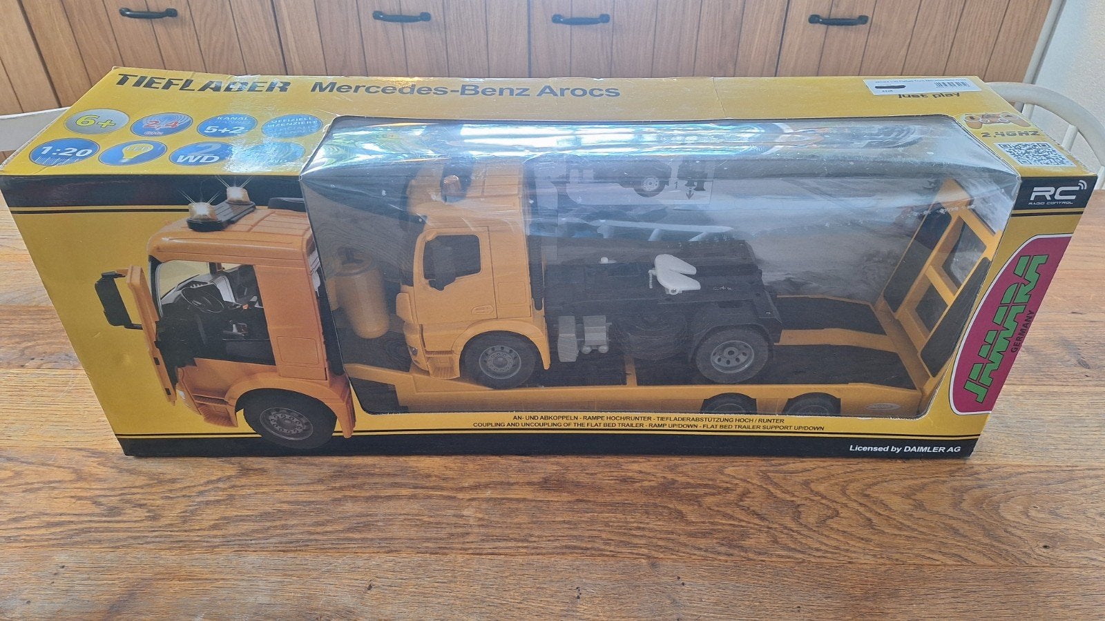 RC Vrachtwagen met Dieplader, Ophalen of Verzenden, Zo goed als nieuw, Elektro