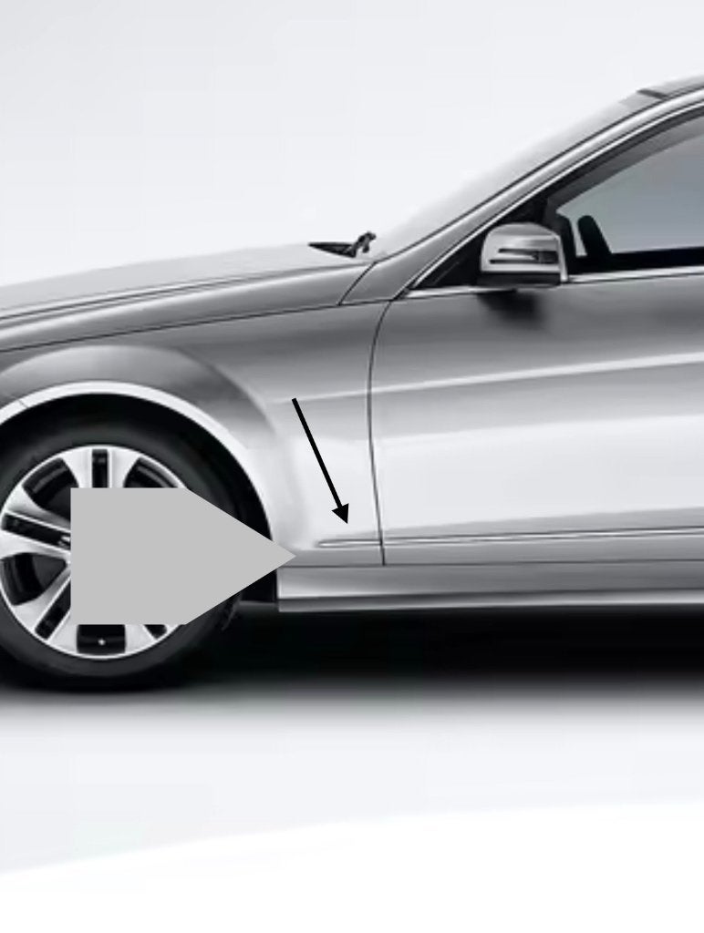 Mercedes w204 c-klasse chroom strip zijscherm spatbord c250, Auto-onderdelen, Ophalen of Verzenden, Nieuw, Mercedes-Benz