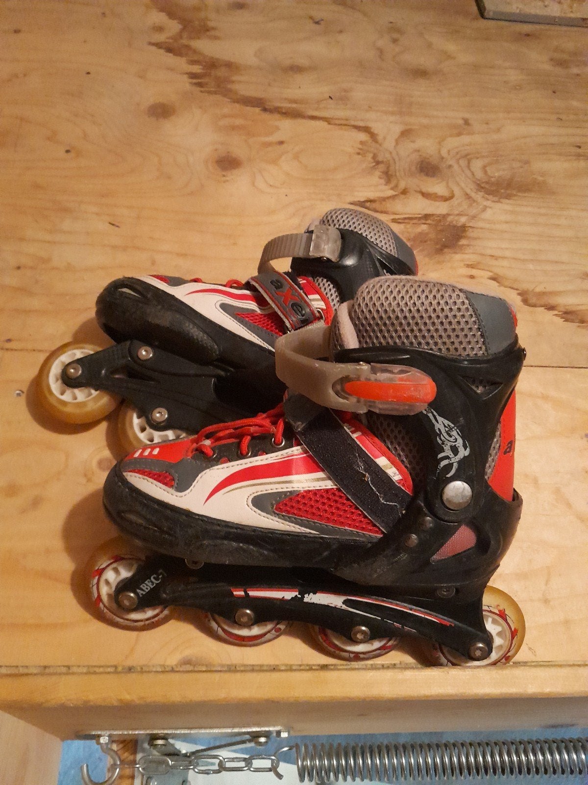 Complete set inline skates met bescherming, Ophalen of Verzenden, Verstelbaar, Gebruikt, Kinderen