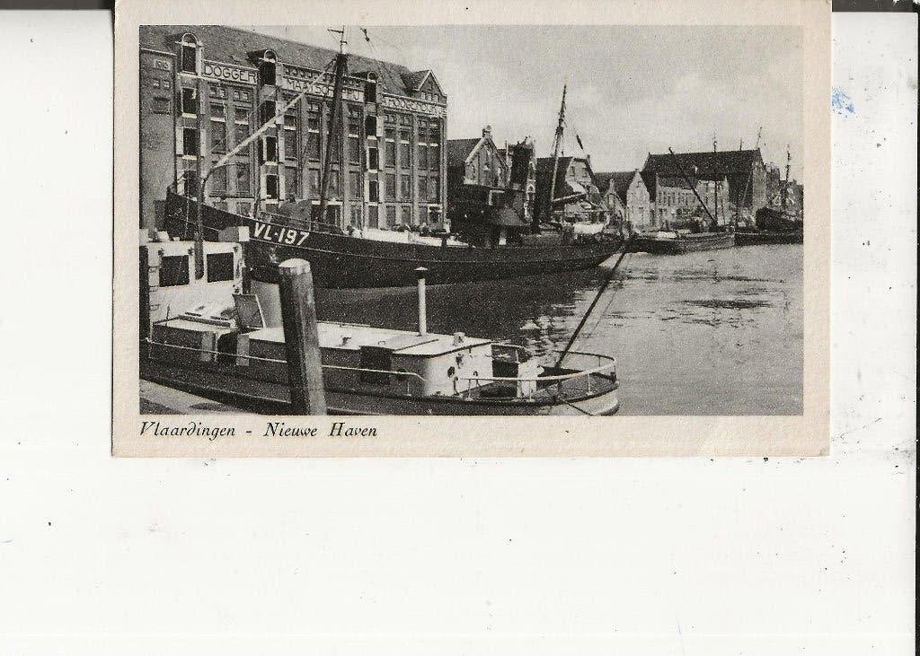 Vlaardingen Nieuwe Haven met VL 197, Ophalen of Verzenden, 1920 tot 1940, Ongelopen, Zuid-Holland
