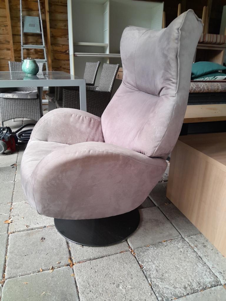Fauteuil Relaxfauteuil Grijs draaibaar ~ veranda woonkamer, Ophalen, Gebruikt, 75 tot 100 cm, 50 tot 75 cm