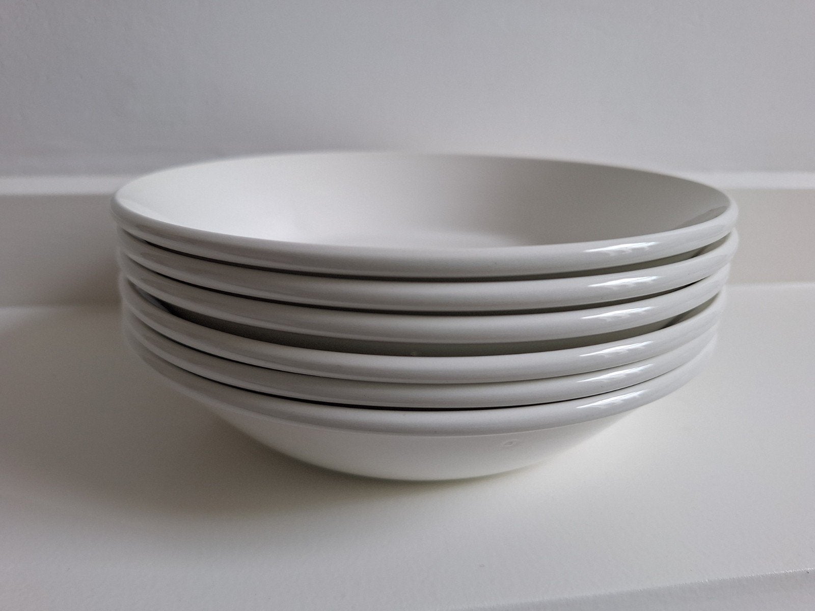 6 Pap/Pasta bordjes - Stonehenge - Mid Winter - Plain White, Vintage, Ophalen of Verzenden, Zo goed als nieuw, Bord(en)