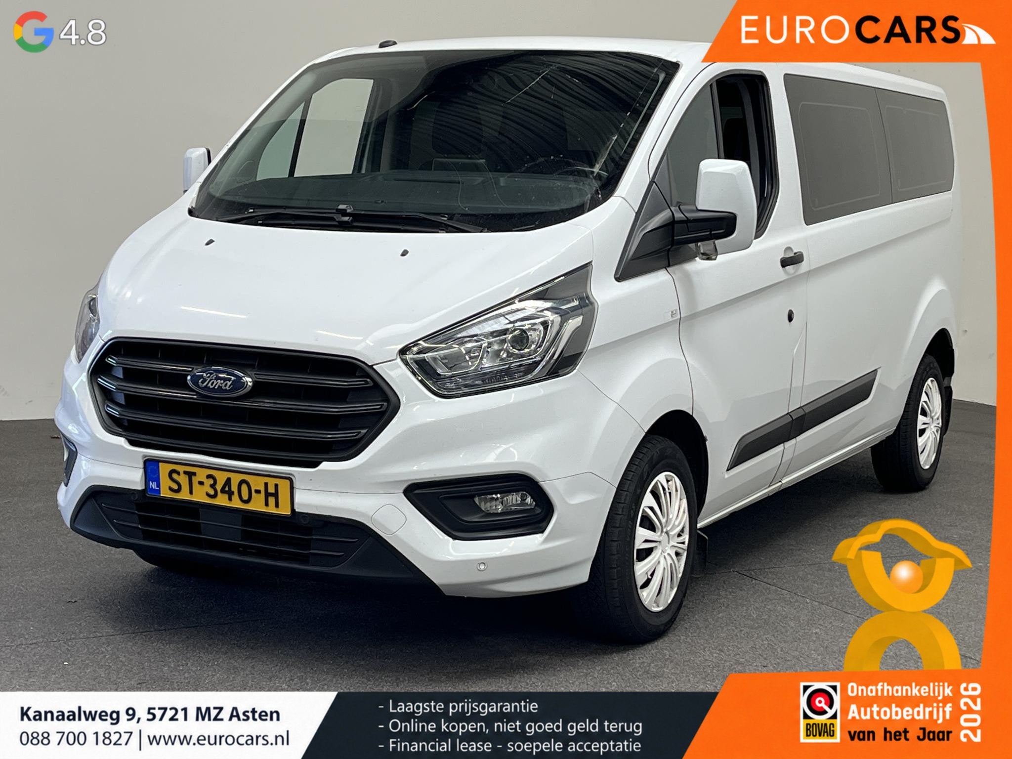 Ford Transit Custom 320 2.0 TDCI L2H1 Trend 9persoons PERSON, Wit, Ford, Ford Nederland B.V., Stroombaan 16
1181 VX  Amsterdam, NL