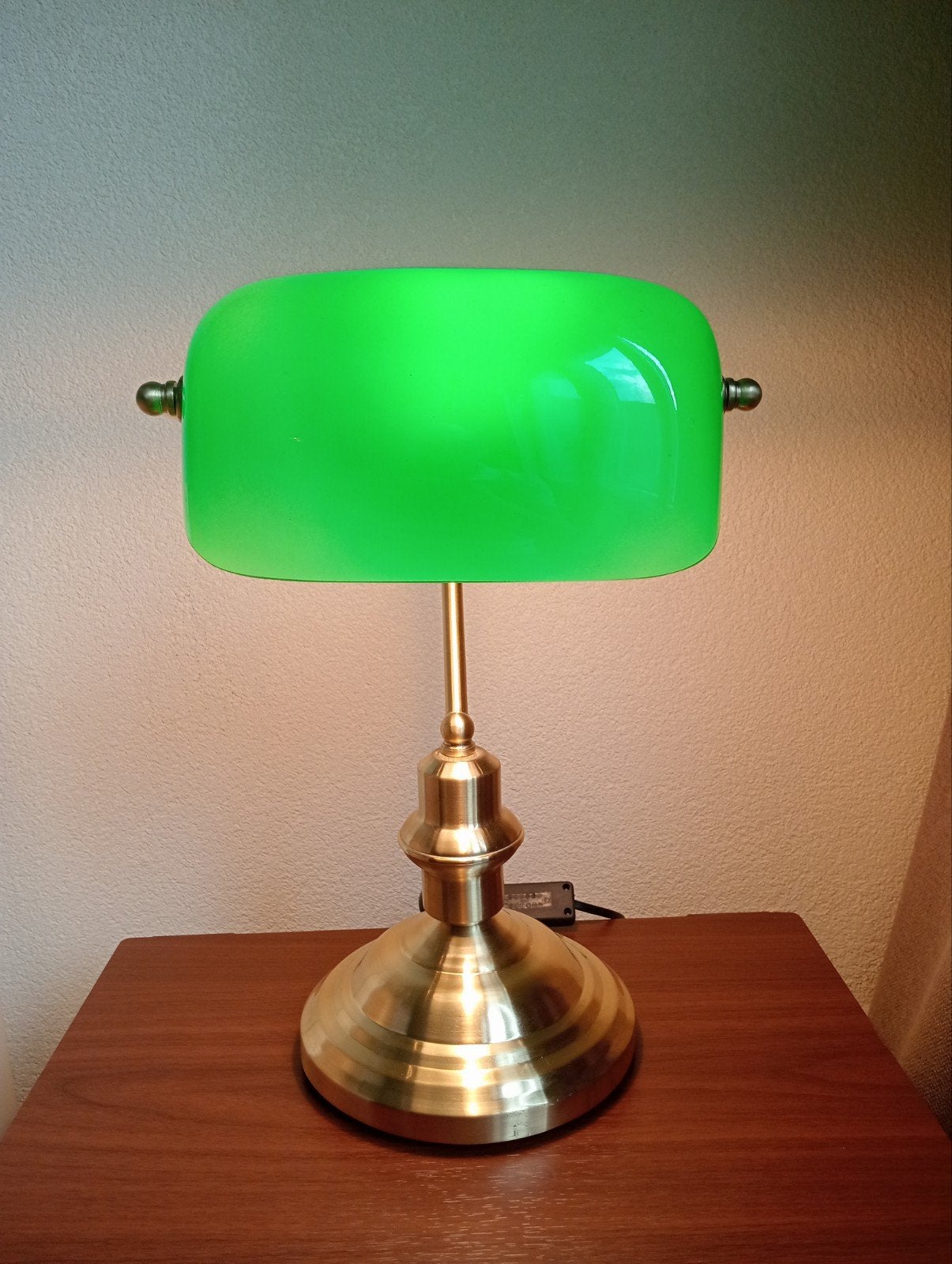 Bankierslamp notarislamp groen messing, Ophalen of Verzenden, Glas, Zo goed als nieuw, Minder dan 50 cm