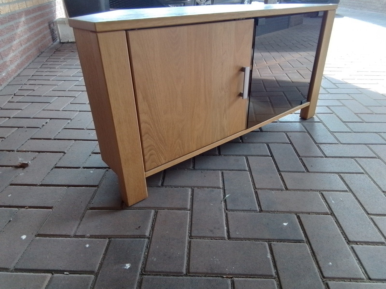 Televisiekastje licht eiken - Hoekmodel  GRATIS, Ophalen, Gebruikt, Glas, Modern, Hoekmodel
