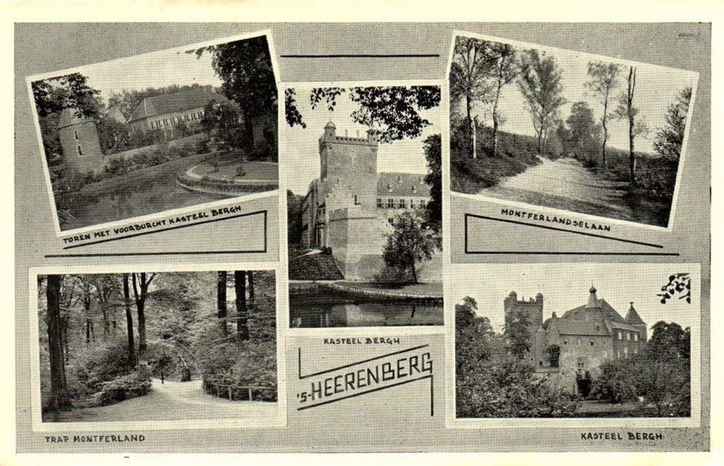 s-Heerenberg - 5 afb o.a. Montferland kasteel - ongelopen, Ophalen of Verzenden, 1940 tot 1960, Ongelopen, Gelderland