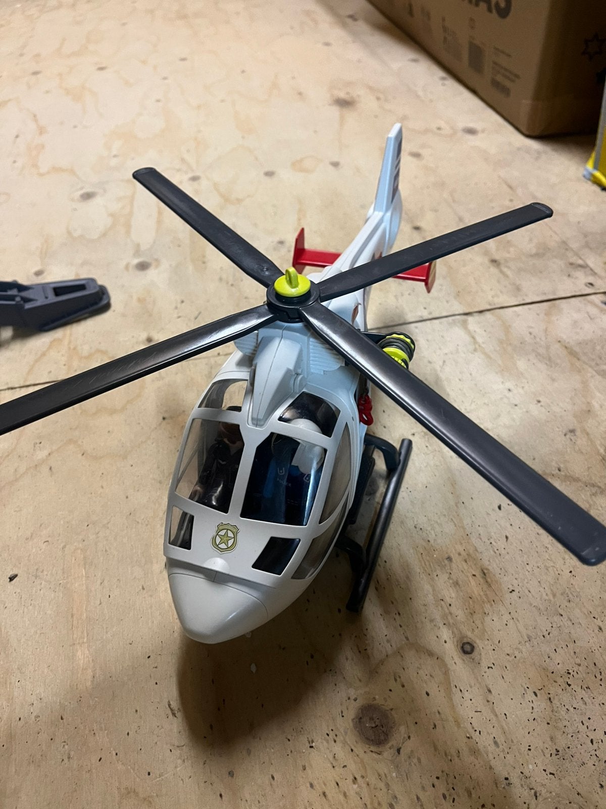 Playmobil coty action helikopter 6921 met LED zoeklicht, Ophalen of Verzenden, Zo goed als nieuw, Complete set