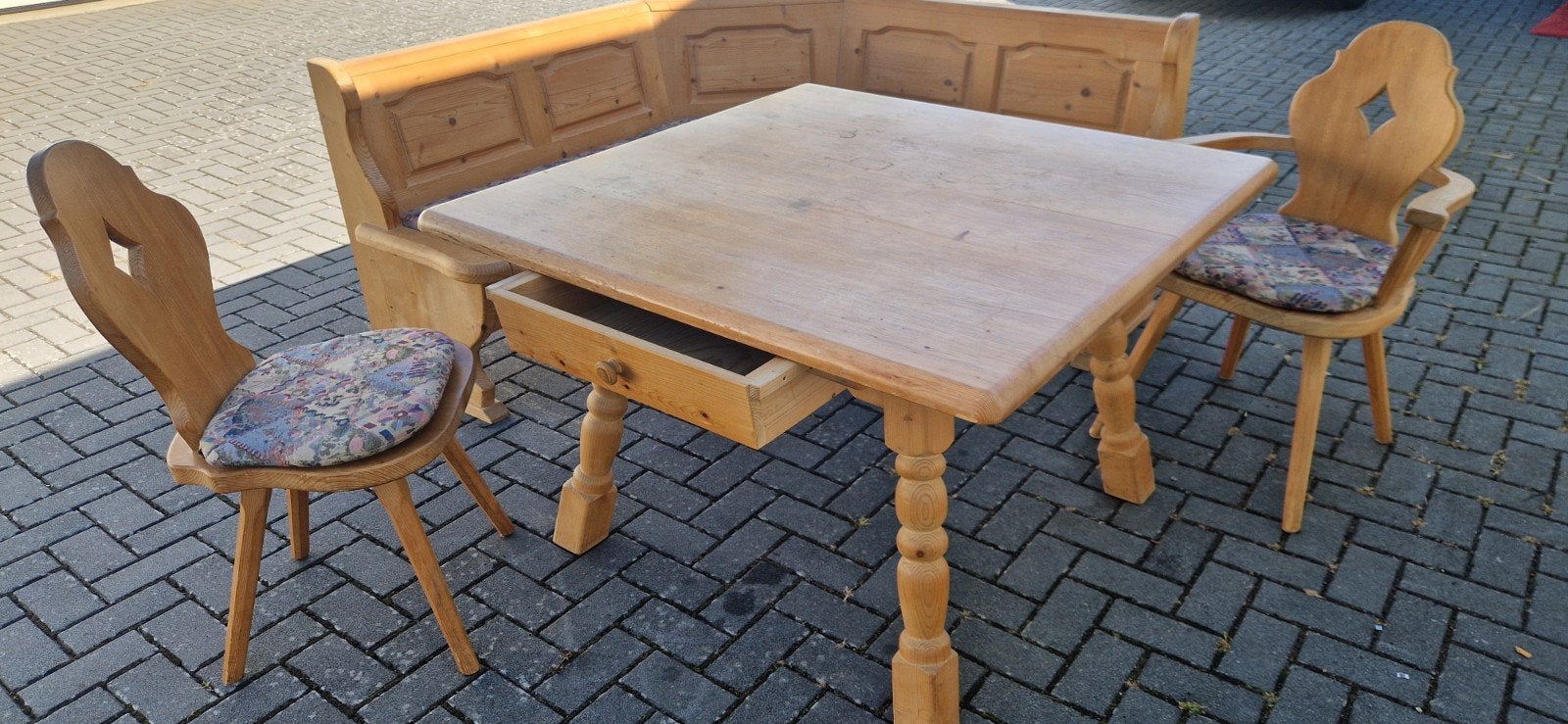 Robust Vintage Oostenrijkse Eethoek Duitse klep zithoek, Ophalen, Gebruikt, Stof, Oostenrijkse Duitse Stijl Eethoek