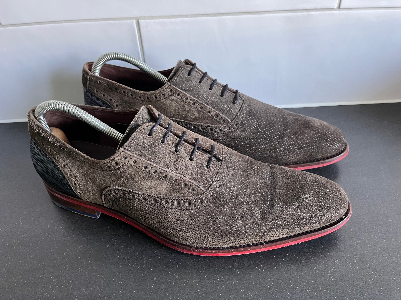 Floris van Bommel herenschoenen maat 9 / 43 amper gedragen, Floris van Bommel, Overige kleuren, Floris van Bommel, Ophalen of Verzenden