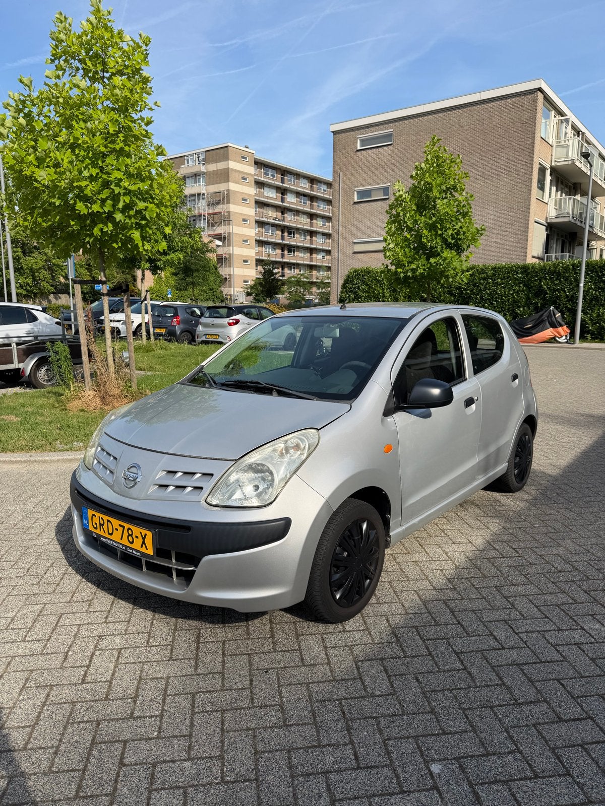 Nissan Pixo 1.0 50KW 5D 2013 Grijs, Auto's, Nissan, Voorwielaandrijving, 200 kg, 4 stoelen, Handgeschakeld
