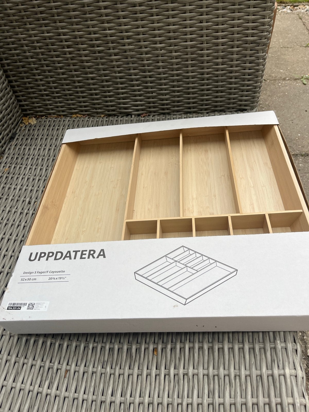 Nieuwe IKEA UPPdatera Bestekbak - 52x50 cm, Ophalen, Hout, Los bestek, Overige typen