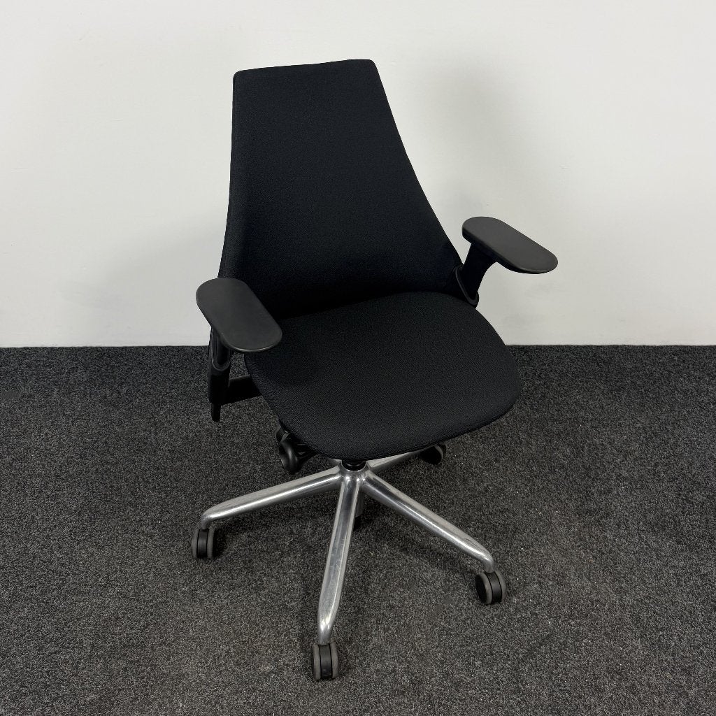 Refurbished Herman Miller Sayl Bureaustoel - Zwart, Ophalen, Gebruikt, Zwart, Bureaustoel