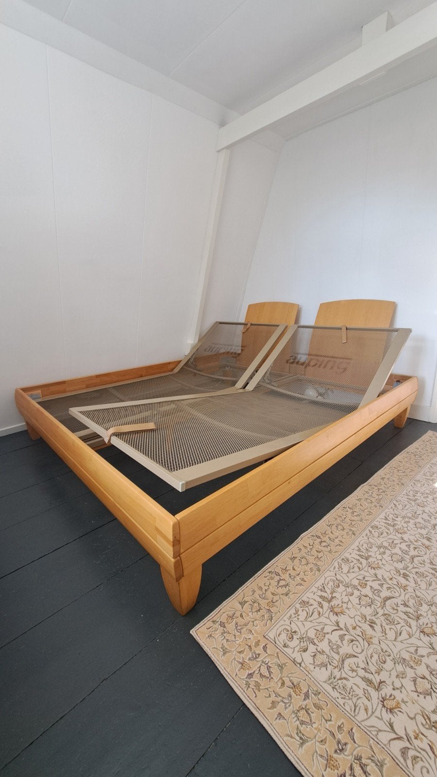 auping verstelbaar bed 180 x 200  massief beuken ombouw, Ophalen, Tweepersoons, 180 cm, Hout