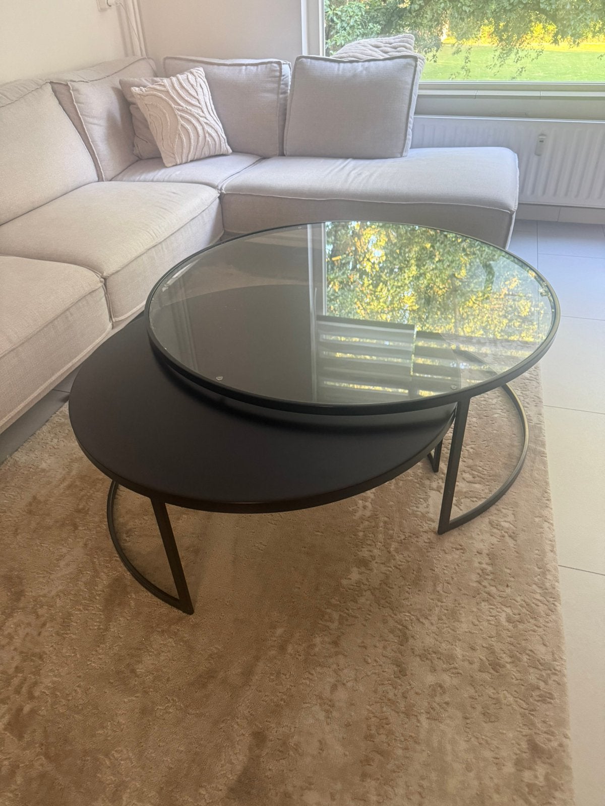 Maison du Monde salontafel – zo goed als nieuw, Ophalen, Rond, Zo goed als nieuw, Glas