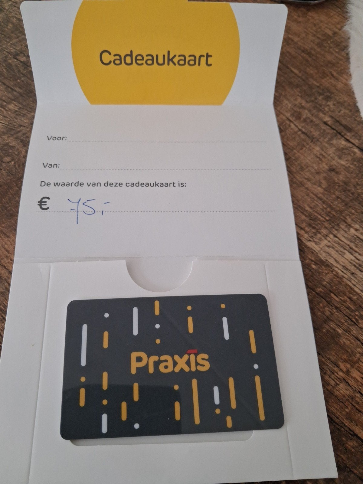 cadeaukaart praxis, Eén persoon, Cadeaubon
