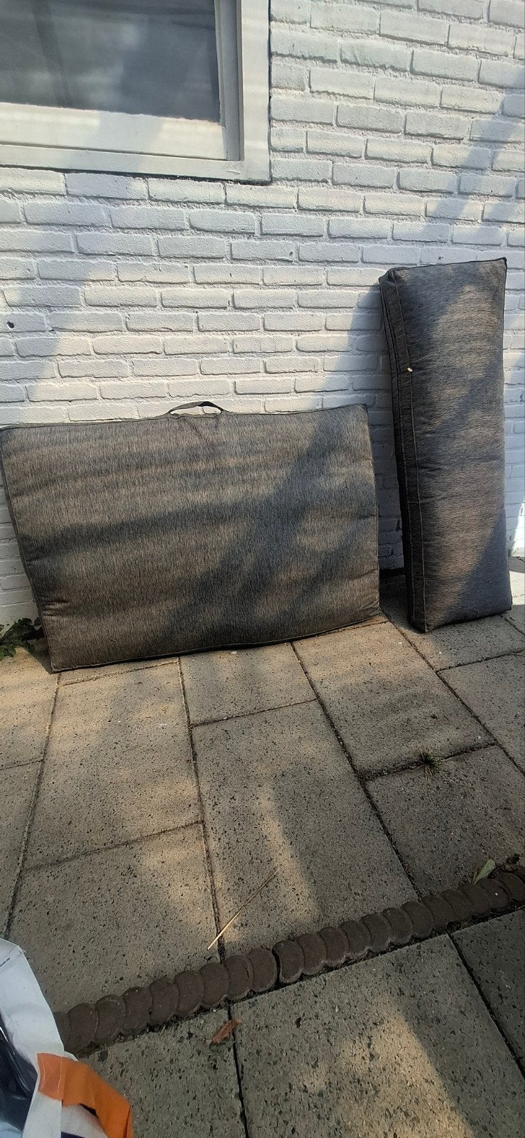 Comfortabele palletbank kussens - grijs, Gebruikt, Palletkussen, Ophalen of Verzenden, Grijs