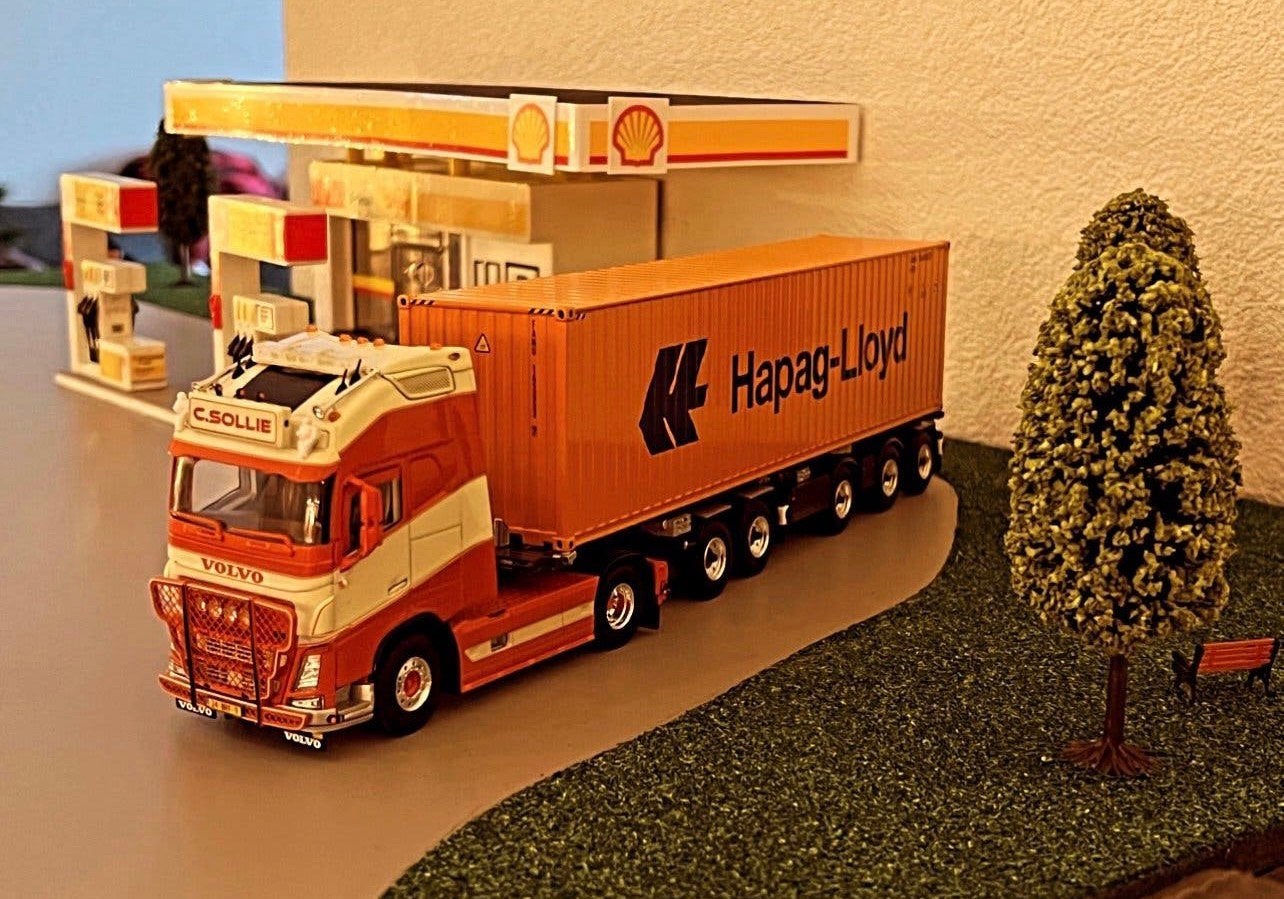WSI Volvo FH C Sollie met WSI breker en container, Hobby en Vrije tijd, Ophalen of Verzenden, Nieuw, Bus of Vrachtwagen, Wsi