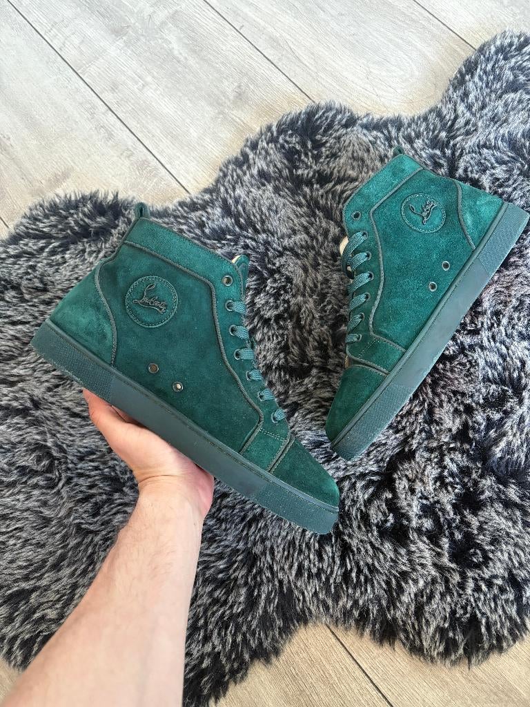 Christian Louboutin Orlato Flat Suede Green Size 44, Christian Louboutin, Overige kleuren, -, -