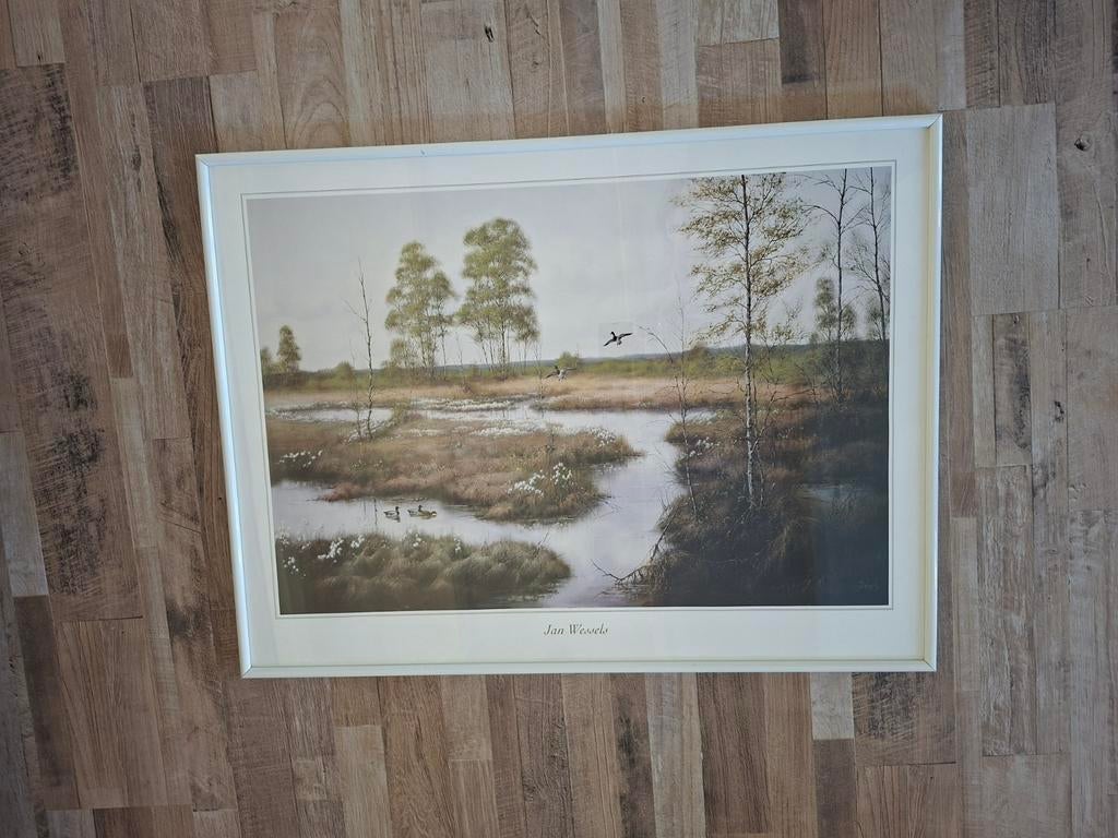 Ingelijste prent landschap "Returning Mallards", Ophalen of Verzenden, Minder dan 50 cm, Schilderij, Minder dan 50 cm